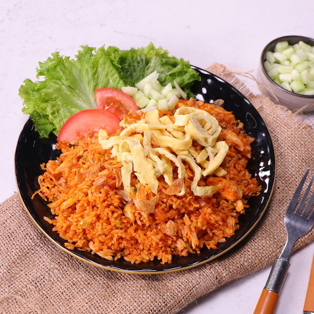 Kalori Nasi Goreng Daging Merah - Mi bandung + sayur + ayam 1 mangkuk