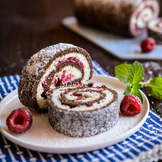 Chocolate Raspberry Roll Cake